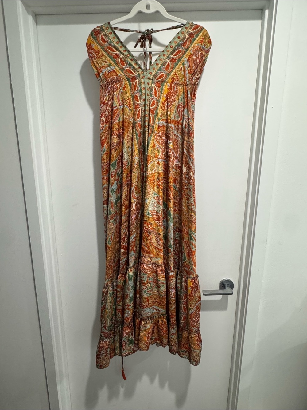 Bohemian Paisley Maxi Dress - Orange Multi